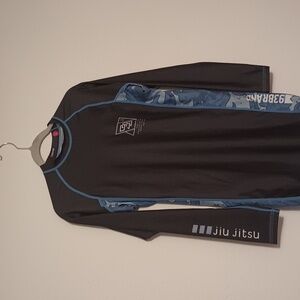 Jiu Jitsu Black and Blue Camo Wave 93 Brand Rashguard Men's Shirt